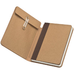 A5 Cardboard notebook with a storage compartment and elastic band closure - 240 lined pages