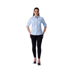 Its feature's includes a melange effect, front and back panel lines for shaping, 3/4 sleeves, side slits and curved hem, Regular fit, 110gsm, 68 / 22 / 10 polyester, cationic, cotton melange