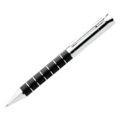 It’s like nothing you have ever held before. This sleek and elegant pen is the perfect gift for any executive. Its design features a contrasting black and silver barrel, black ink refill. Metal Pen Barrel, Packaged in a black presentation