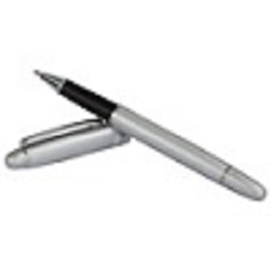 Roller ball pen with black German ink, cap off includes a pen gift box made from aluminium