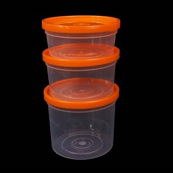 COMBO Plastic combo with lid in various colours available, consist of 3 plastic tubs