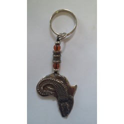 Flag/Africa, animal with Africa cut out Metal Key Rings