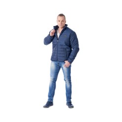 Fully padded quilted jacket, slanted zipped pockets, elasticated binding on bottom hem and sleeves, 100% polyester 40D, 210T lining,  Polyester wadding, Regular fit