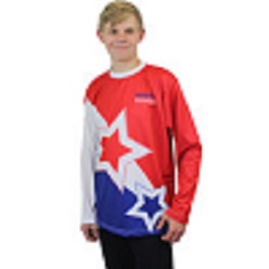 Long sleeve T-shirt made from polyester birdseue moisture management material, 145g