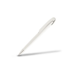 Sleek and modern pen with plastic pen barrel, Contains black German-manufactured ink, Includes full-colour digital branding on white clip, Plastic