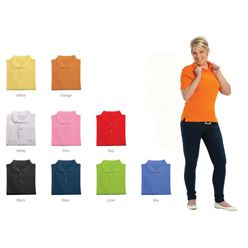 Ladies PK Golfer, Material 100% cotton. 1 x1rib knit collar & cuffs. Self-fabric neck tape. 3 button placket. Tone-on-tone logo buttons. Siide slits