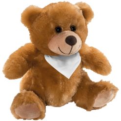 soft PU teddy bear, with brandable scarf