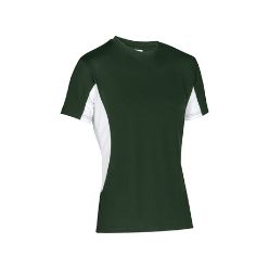 160g/m2 100% polyester Birdseye short sleeve with panel detail at sleeves and sides ï¿½ self-fabric crew neck