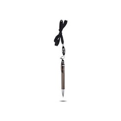 Twist pen on a basic lanyard with easy-release clip, Plastic 