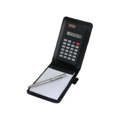 Includes: Notepad, Pen and Calculator - Material: Koskin