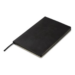 A5 notebook with thermal PU soft cover, 160 cream-coloured lined pages, thread-sewn binding, ribbon marker, PU