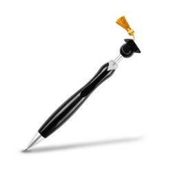 Add excitement to your exams with this truly unique graduation pen that is the perfect match to help you write your way through those tough assignments. It features a smooth sleek barrel and black ink.