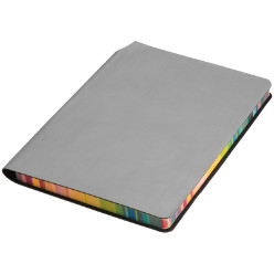 A5 Soft-cover notebook (150 pages) with pen loop - decorated in technicolour page edges!