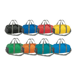 600D Polyester sports bag with 2 carry handles and an adjustable shoulder strap.