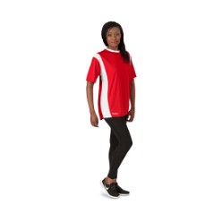 Its feature's include a crew neck, moisture management fabric, contrasting neckline and side panels, self-fabric neckline and topstitching detail. Relaxed fit, 150gsm. 100% polyester interlock, techno-dri.